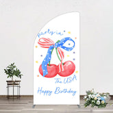 Aperturee - Aperturee Party In The Usa Apple Bow Birthday Half Moon Arch Backdrop